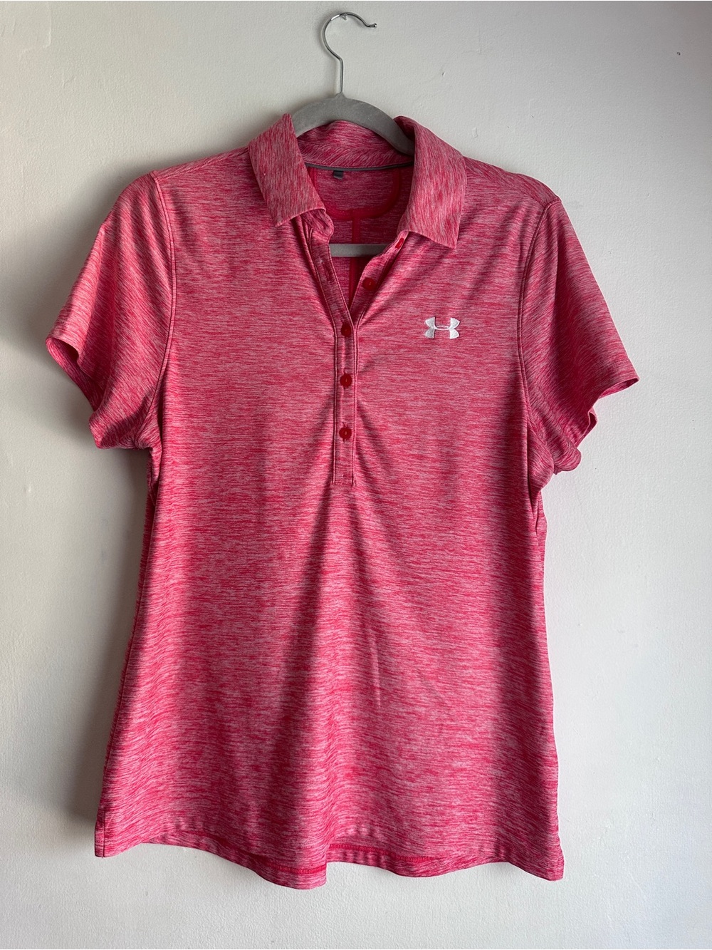 Under Armour Women’s Heathered Pink Performance Polo (M)